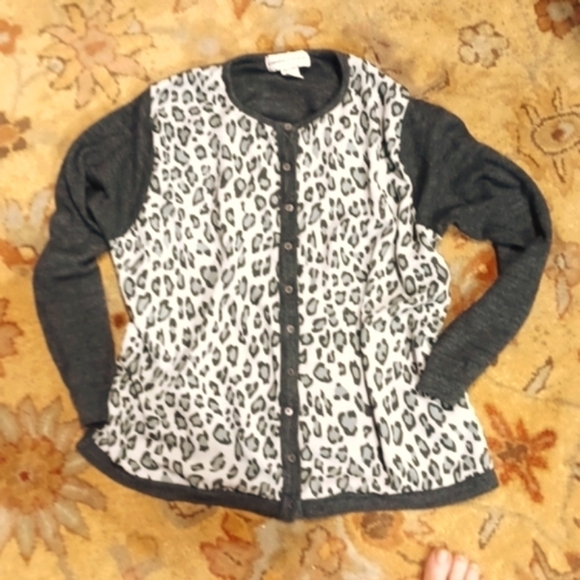 Cathy Danielle leopard print with gray sweater combined. Beautiful! - Picture 1 of 8